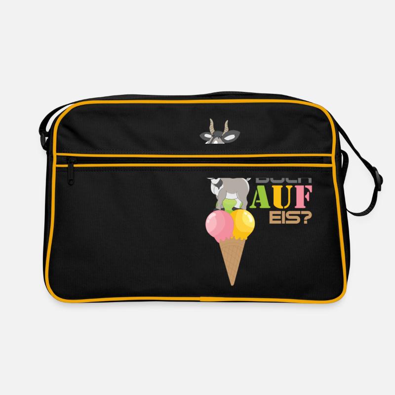 Bock auf Eis. - Retro Tasche - Schwarz/Gold