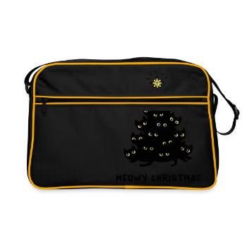 Christmas t-shirt christmas tree cat christmas party gift - Retro Bag - black/gold - Front