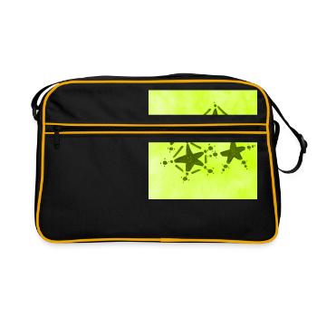 4 ÉTOILES JAUNE SOURIANT - Sac Retro - noir/or - Devant