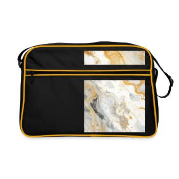 Marmor Stein - Retro Tasche - Schwarz/Gold - Vorne