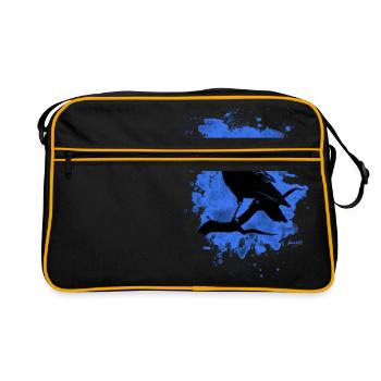Crow bleached blue - Retro Tasche - Schwarz/Gold - Vorne