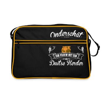Duitse Herder - Retro Tasche - Schwarz/Gold - Vorne