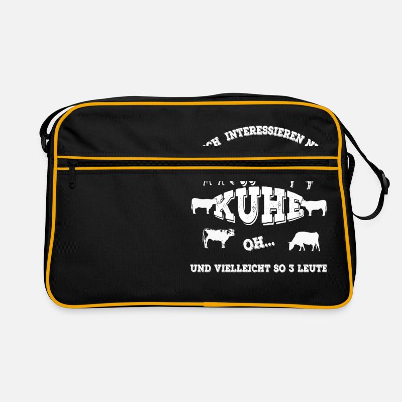 Kühe - Retro Tasche - Schwarz/Gold