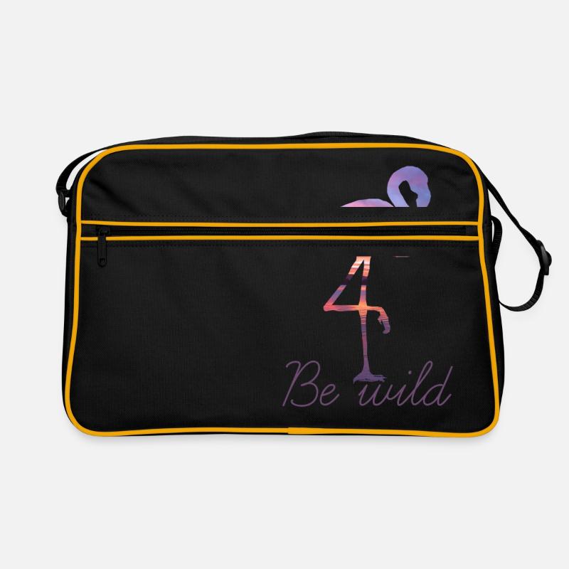 FLAMINGO BE WILD SUMMER SUNSET GIFT - Retro Bag - black/gold