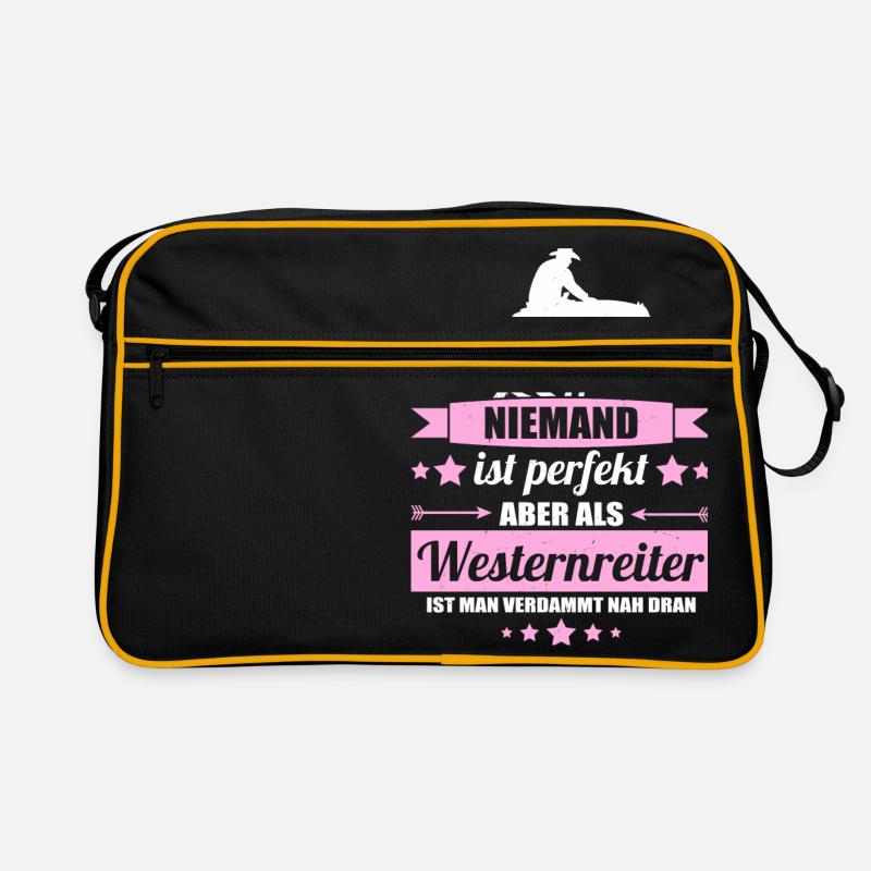 Westernreiter - Retro Tasche - Schwarz/Gold