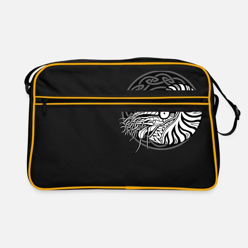 Celtic Nautilus (black / circle) Retro Bag