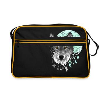 wolf - Retro Bag - black/gold - Front
