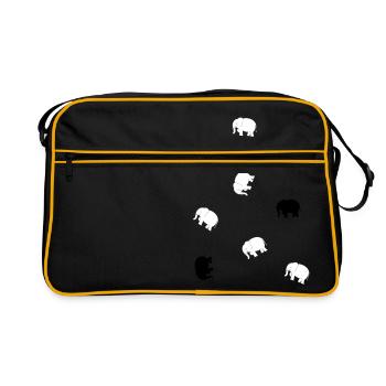 Petits éléphants - Sac Retro - noir/or - Devant