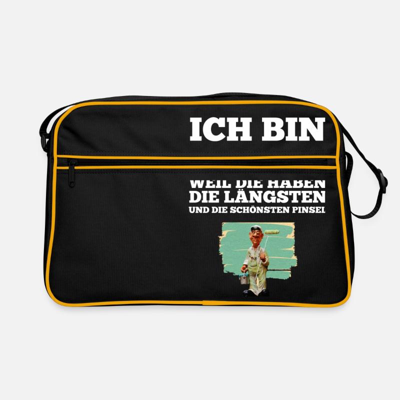 Maler Tshirt Maler Malermeister Prüfung Geschenk - Retro Tasche - Schwarz/Gold