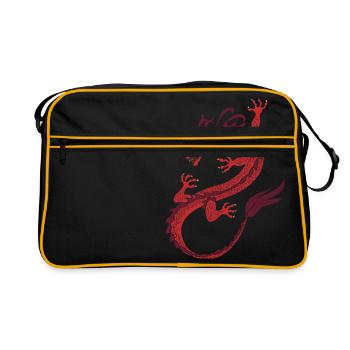 Dragonflight red - Retro Bag - black/gold - Front