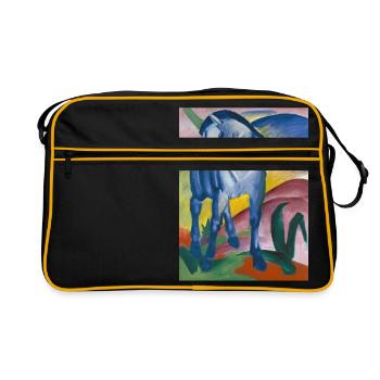 Franz Marc: Blue horse I - Retro Bag - black/gold - Front