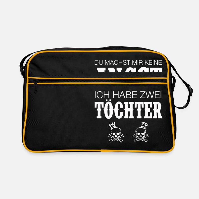 MUTTER VATER VON TÖCHTERN MOM DAD SPRÜCHE GESCHENK - Retro Tasche - Schwarz/Gold