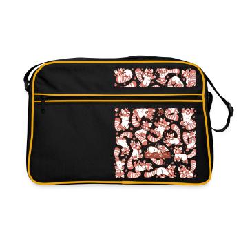 Red Panda Spread All over Pattern - Retro Bag - black/gold - Front