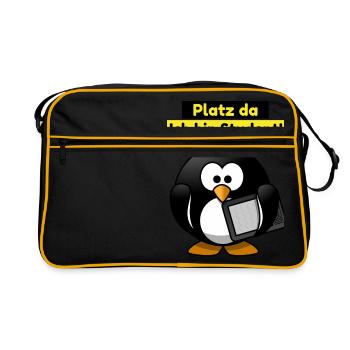 Platz da ich bin Student - Retro Tasche - Schwarz/Gold - Vorne