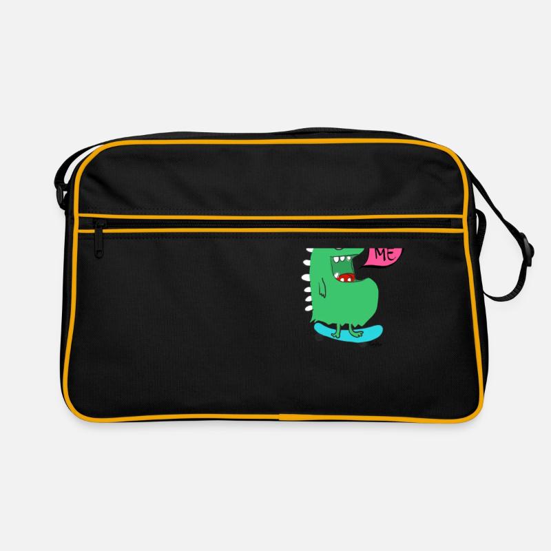 SkateboardMonster - Retro Tasche - Schwarz/Gold