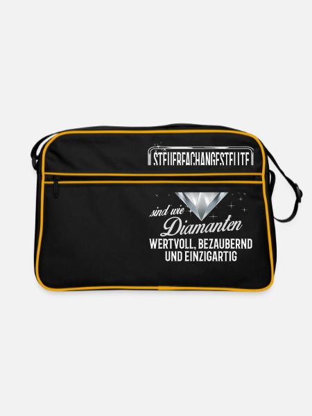 STEUERFACHANGESTELLTE -DM - Retro Tasche - Schwarz/Gold - Vorne