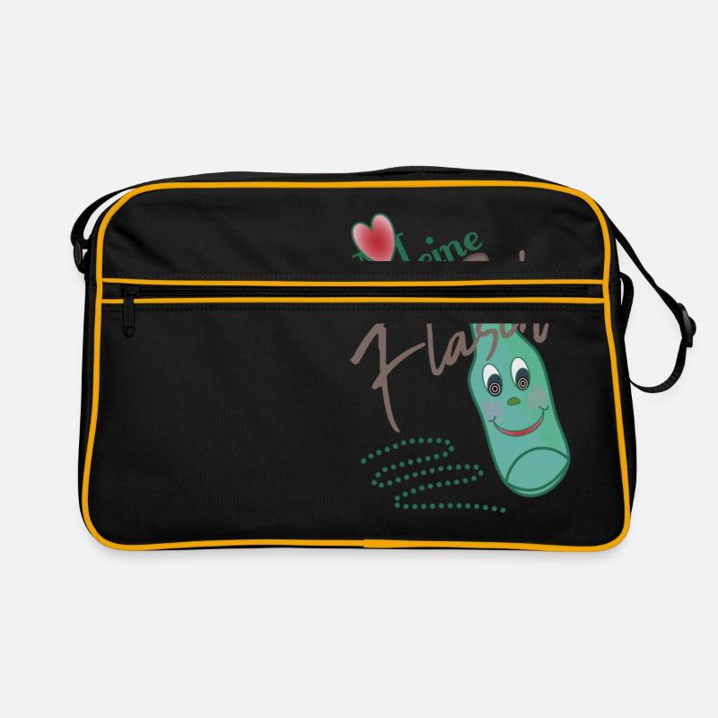 Flasche - Retro Tasche - Schwarz/Gold