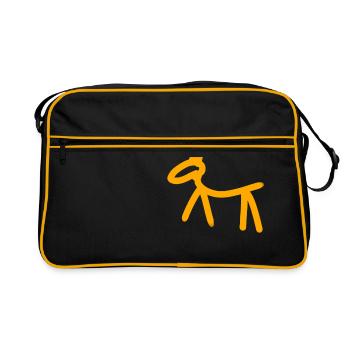 Caves painting - Retro Bag - black/gold - Front