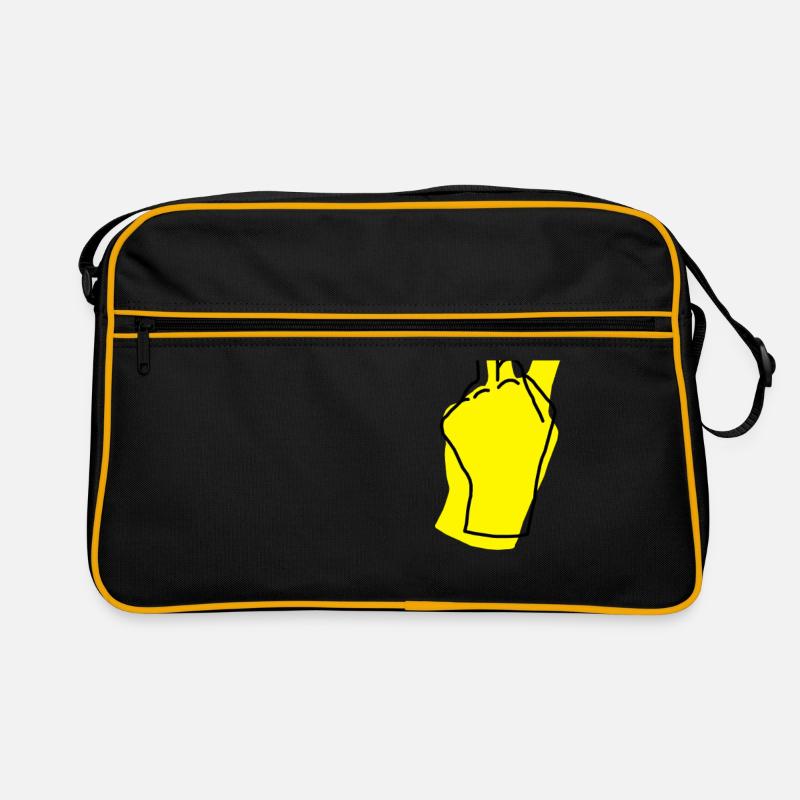 peace yellow - Retro Tasche - Schwarz/Gold