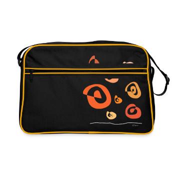 Conception abstraite de pneu de voiture tournant - Sac Retro - noir/or - Devant