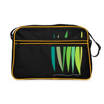 Abstract design The growth of the stalks - Retro Bag - black/gold - Front