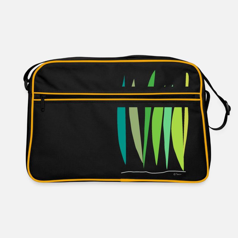 Abstract design Das wachsen der Halme - Retro Tasche - Schwarz/Gold