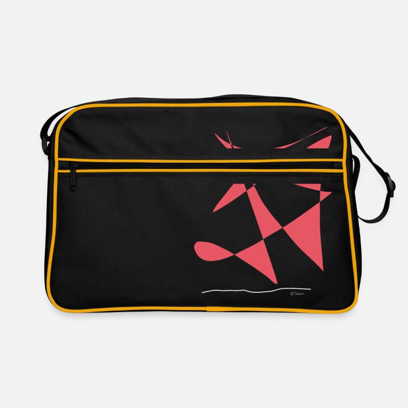 Abstract design Pferd mit Akrobat als Reiter Retro Tasche