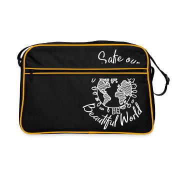 sauve la belle terre protection de l'environnement protection de la nature climat - Sac Retro - noir/or - Devant