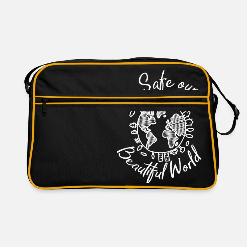 rettet schöne Erde Umweltschutz Naturschutz Klima Retro Tasche
