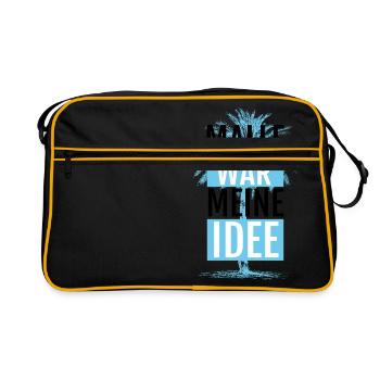 Malle war meine Idee - Retro Tasche - Schwarz/Gold - Vorne