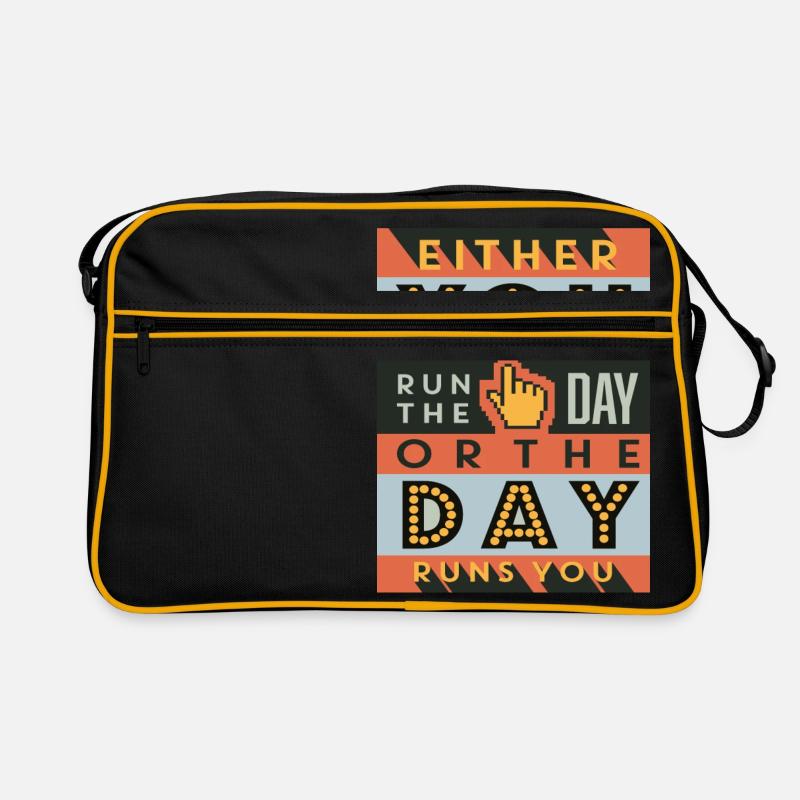 Soit vous courez le jour - Sac Retro - noir/or