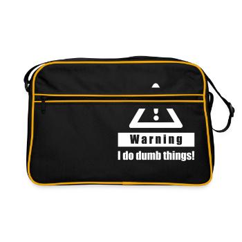Warning - I Do Dumb Things - Gift sarcasm - Retro Bag - black/gold - Front