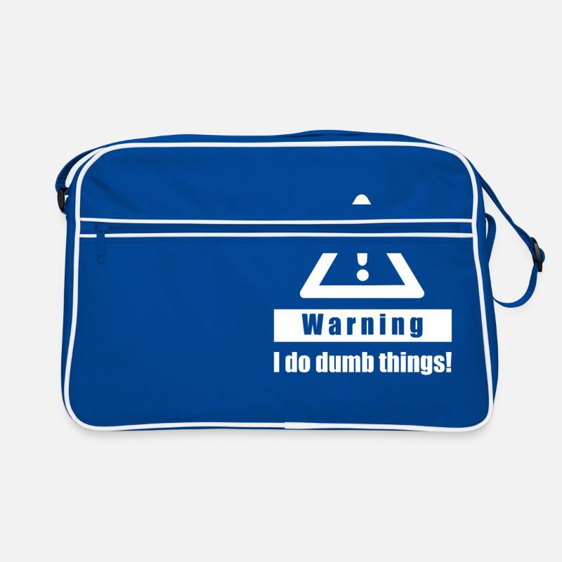 Warning - I Do Dumb Things - Gift sarcasm Retro Bag