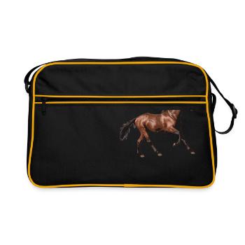 brown horse - Retro Bag - black/gold - Front