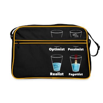 Wasserglas groß_Fagott - Retro Tasche - Schwarz/Gold - Vorne