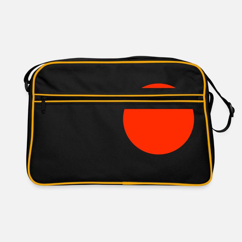 großer, roter Punkt - Retro Tasche - Schwarz/Gold