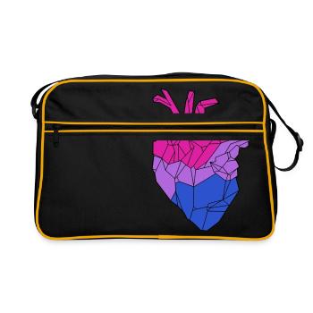 Bisexual Heart - Retro Bag - black/gold - Front