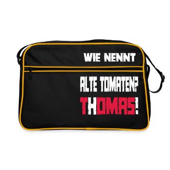 A funny saying with Thomas - Retro Bag - black/gold - Front