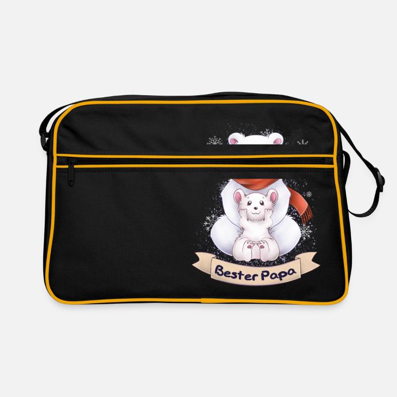 Bester Papa - Eisbär und Kind Retro Tasche