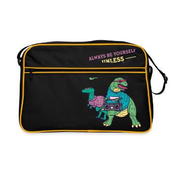 Always Be Yourself Unless You Can Be A Dinosaur - Retro Tasche - Schwarz/Gold - Vorne