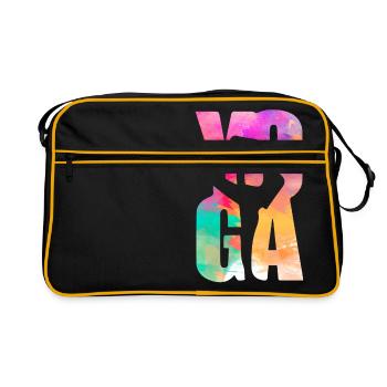 Yoga Namaste Aquarelle - Sac Retro - noir/or - Devant
