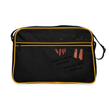 Quand y cause ek saucisse boucané Rest pendillé - Sac Retro - noir/or - Devant