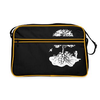 Permaculture: trees, humans, nature and animals - Retro Bag - black/gold - Front