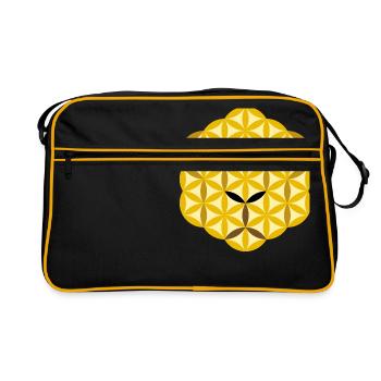 Le visage jaguar de la vie - Animaux sacrés, Visage 02 - Sac Retro - noir/or - Devant