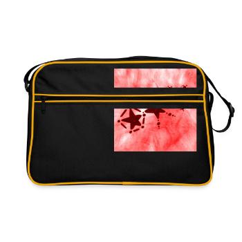 3 STARS SMILING RED - Retro Bag - black/gold - Front