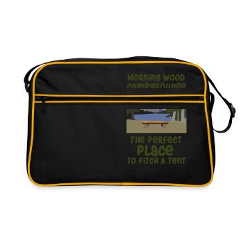 Camping slogan camping - Sac Retro - noir/or - Devant