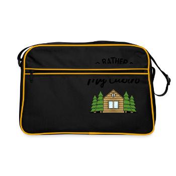 Cabane de camping Forêt - Sac Retro - noir/or - Devant