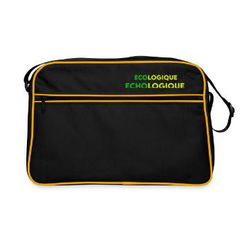 Écologique Echo logique Ecole logique - Sac Retro - noir/or - Devant