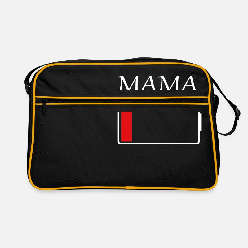 Mama Akku leer - Retro Tasche - Schwarz/Gold