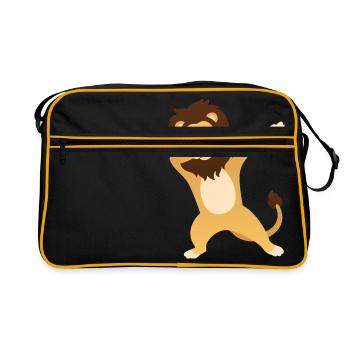 Lion Dab Dance - Cool Gift - Sac Retro - noir/or - Devant